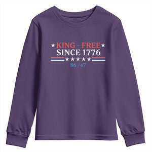 Funny King Free Since 1776 8647 Youth Sweatshirt TS11 Purple Print Your Wear