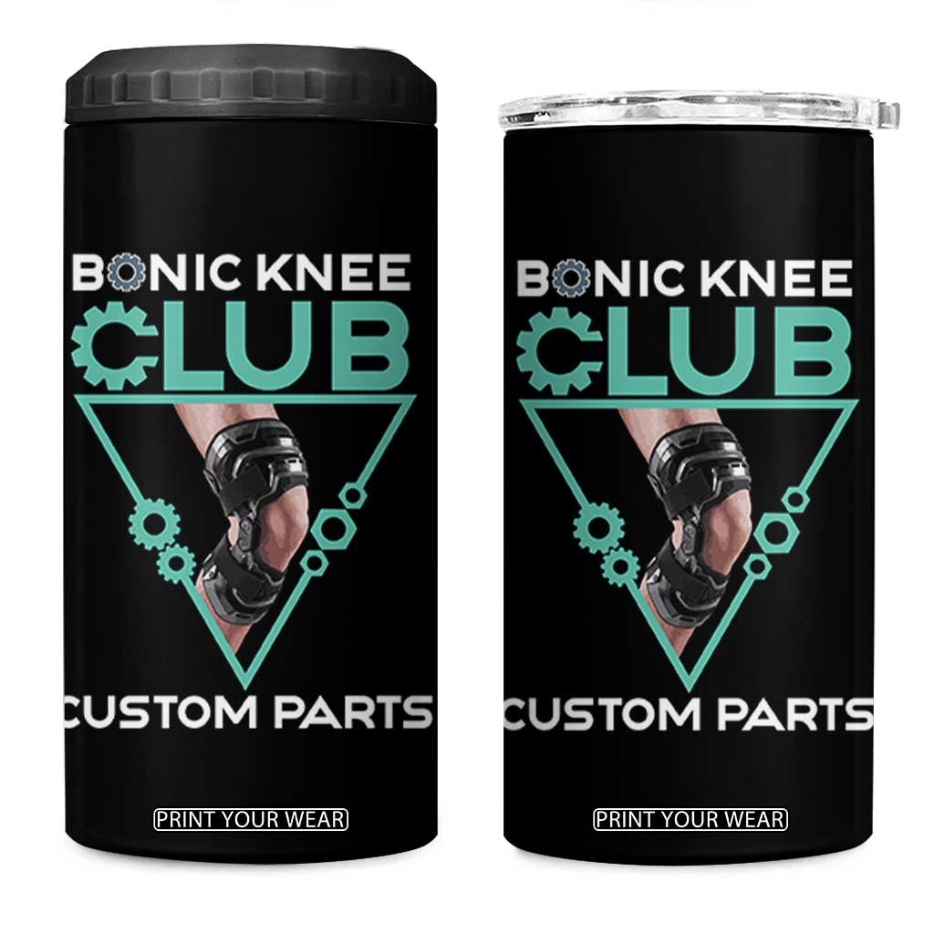 Funny Knee Replacement Surgery 4 in 1 Can Cooler Tumbler Bionic Knee Club Custom Parts TS02 One Size: 16 oz Black Print Your Wear