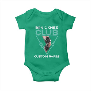 Funny Knee Replacement Surgery Baby Onesie Bionic Knee Club Custom Parts TS02 Irish Green Print Your Wear