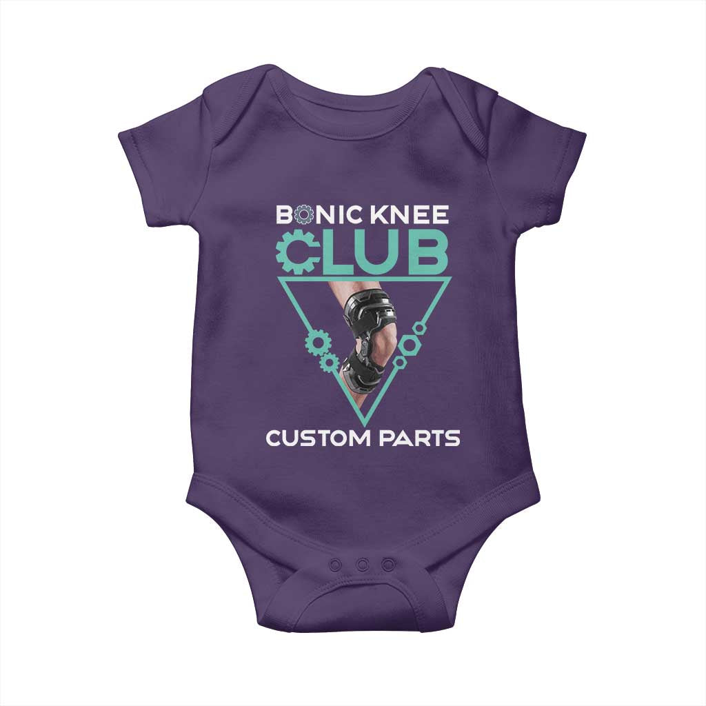 Funny Knee Replacement Surgery Baby Onesie Bionic Knee Club Custom Parts TS02 Purple Print Your Wear
