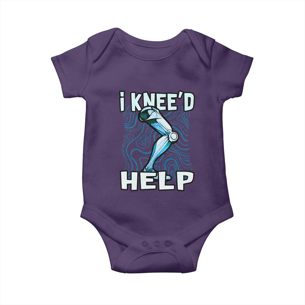 Funny Knee Replacement Surgery Baby Onesie I Knee'd Help Bones Injury Recovery TS02 Purple Print Your Wear