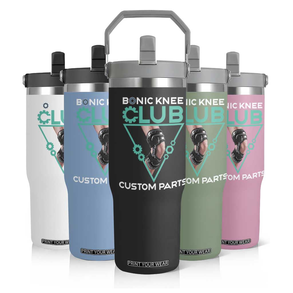 Funny Knee Replacement Surgery Flip Straw Tumbler Bionic Knee Club Custom Parts TS02 Print Your Wear