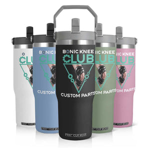 Funny Knee Replacement Surgery Flip Straw Tumbler Bionic Knee Club Custom Parts TS02 Print Your Wear