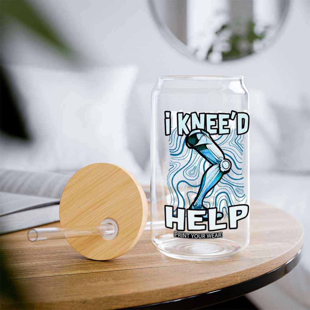 Funny Knee Replacement Surgery Glass Can I Knee'd Help Bones Injury Recovery TS02 Print Your Wear