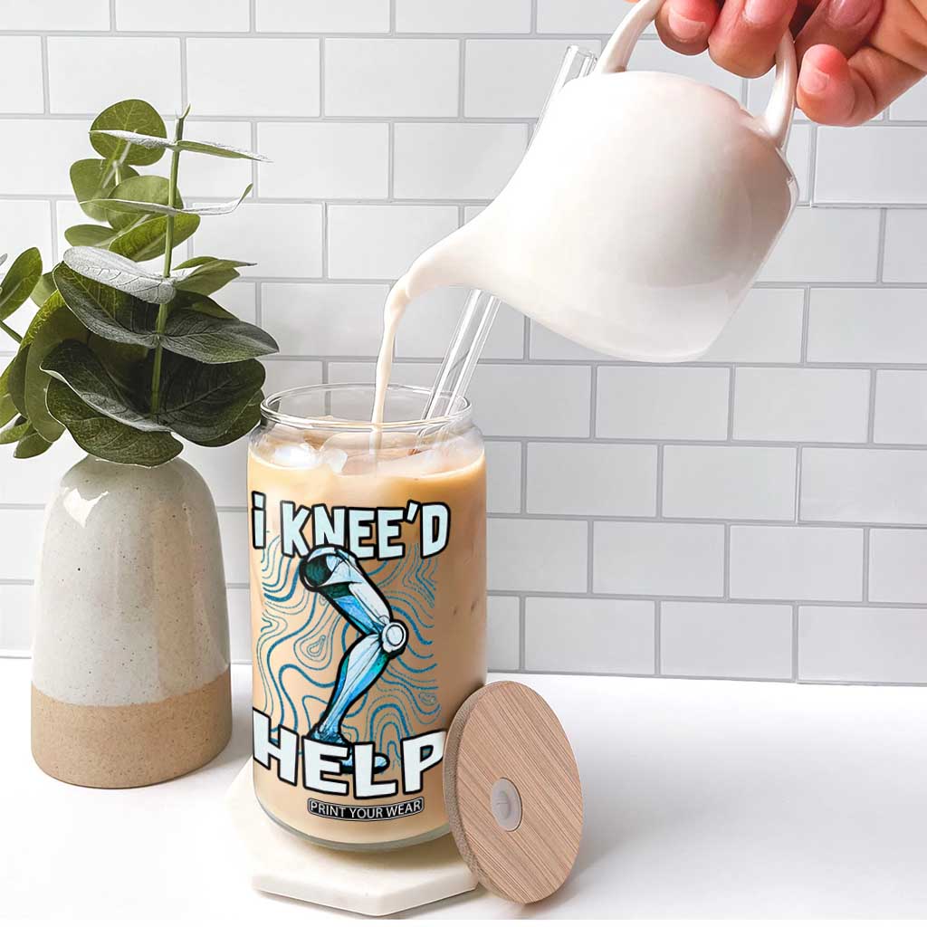 Funny Knee Replacement Surgery Glass Can I Knee'd Help Bones Injury Recovery TS02 Print Your Wear