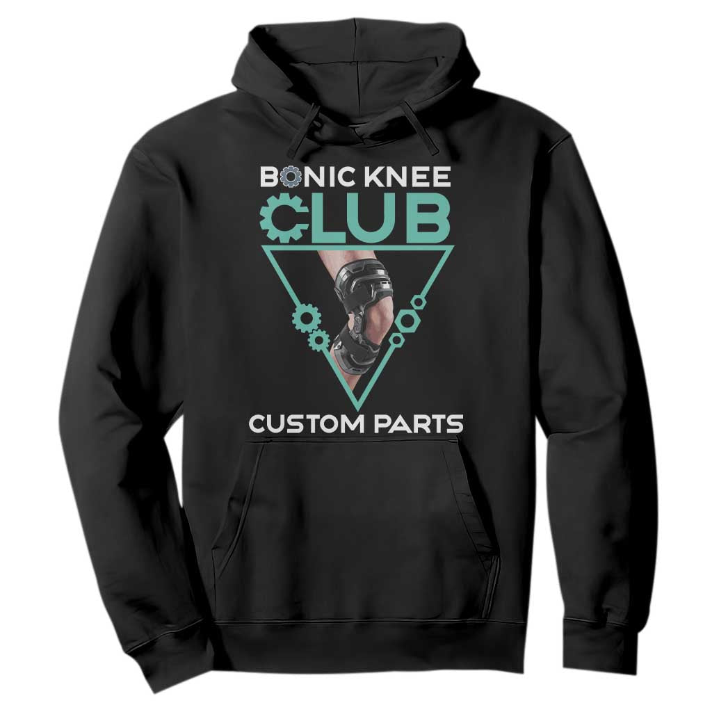 Funny Knee Replacement Surgery Hoodie Bionic Knee Club Custom Parts TS02 Black Print Your Wear