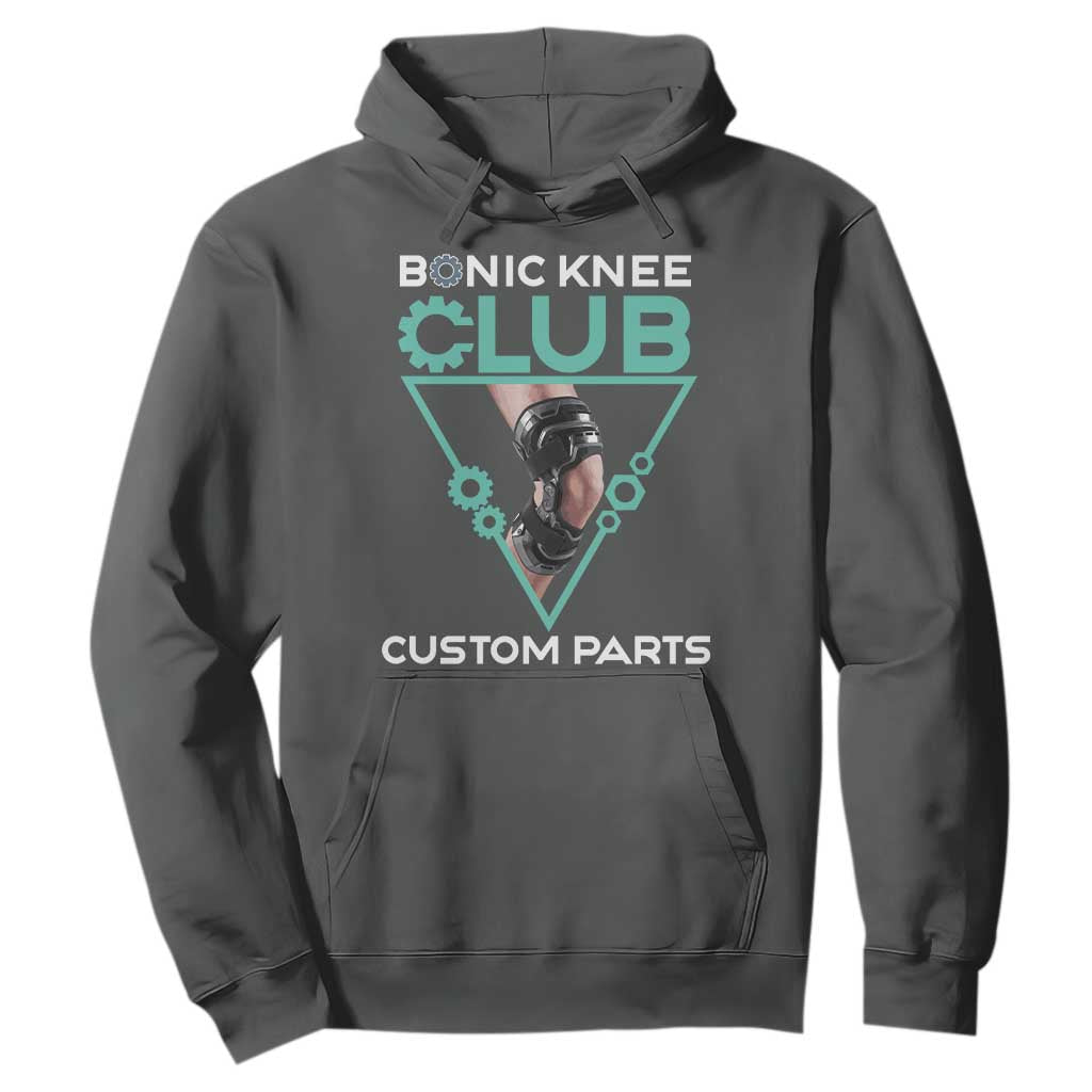 Funny Knee Replacement Surgery Hoodie Bionic Knee Club Custom Parts TS02 Dark Heather Print Your Wear