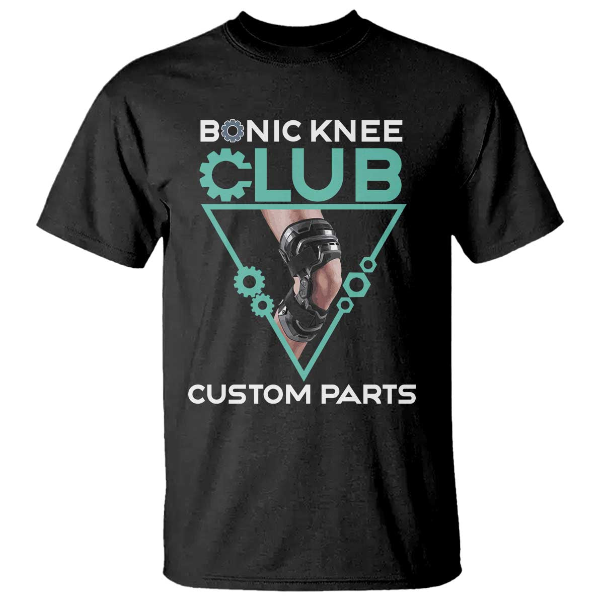 Funny Knee Replacement Surgery T Shirt Bionic Knee Club Custom Parts TS02 Black Print Your Wear