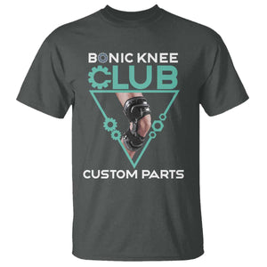 Funny Knee Replacement Surgery T Shirt Bionic Knee Club Custom Parts TS02 Dark Heather Print Your Wear