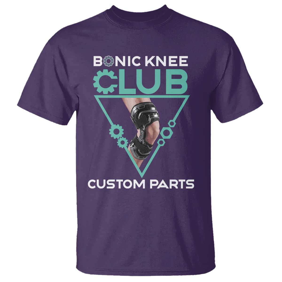 Funny Knee Replacement Surgery T Shirt Bionic Knee Club Custom Parts TS02 Purple Print Your Wear
