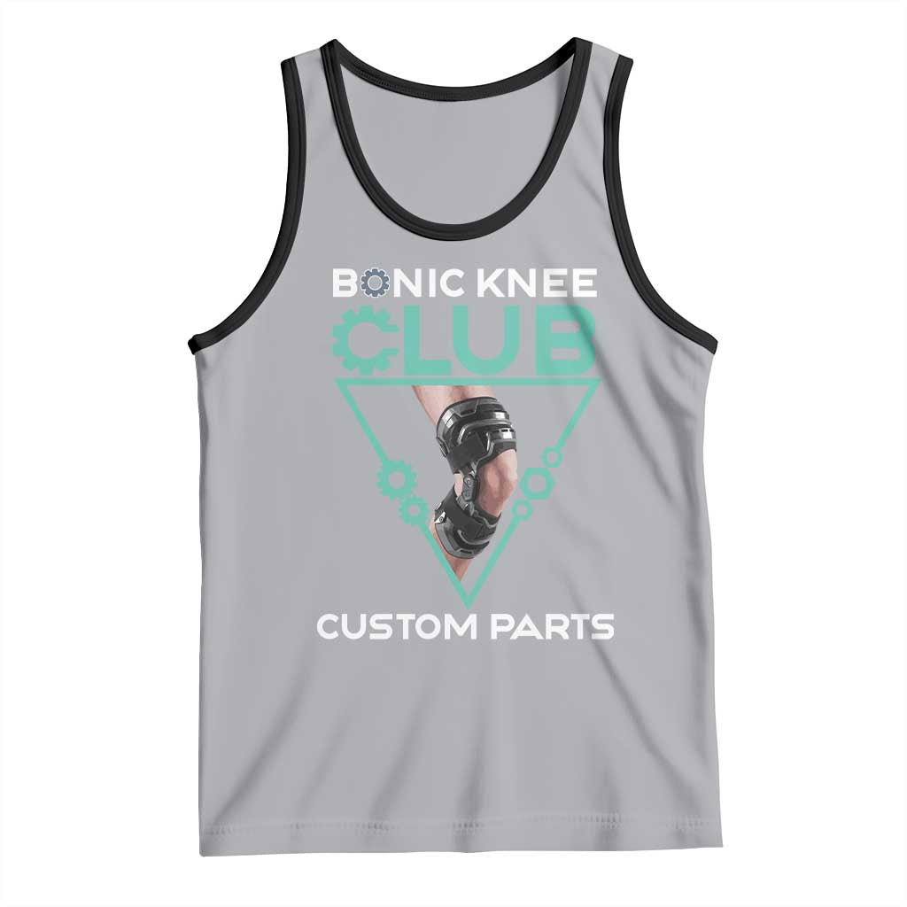 Funny Knee Replacement Surgery Tank Top Bionic Knee Club Custom Parts TS02 Athletic Heather Black Print Your Wear