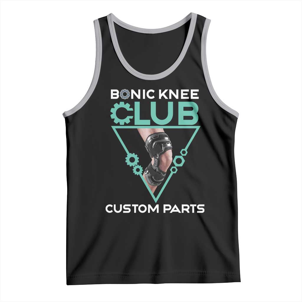 Funny Knee Replacement Surgery Tank Top Bionic Knee Club Custom Parts TS02 Black Athletic Heather Print Your Wear
