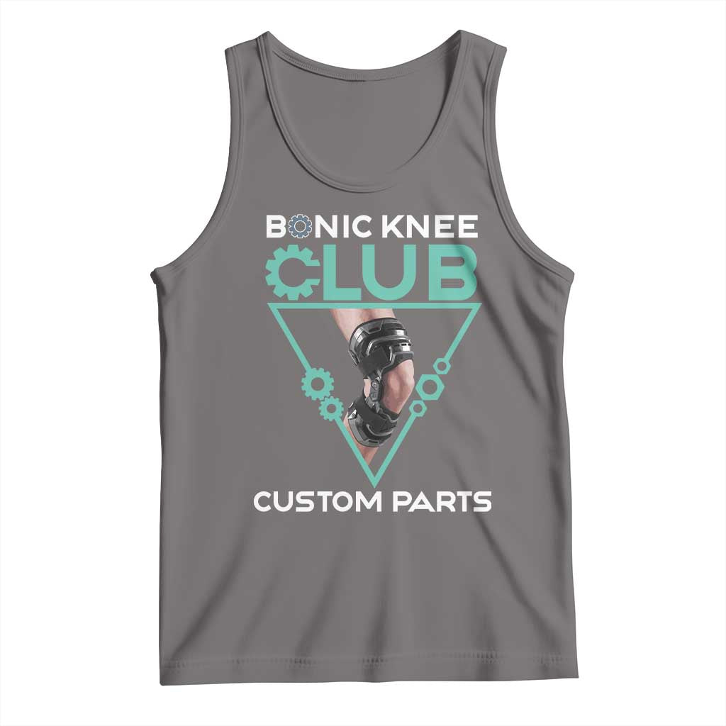 Funny Knee Replacement Surgery Tank Top Bionic Knee Club Custom Parts TS02 Deep Heather Print Your Wear