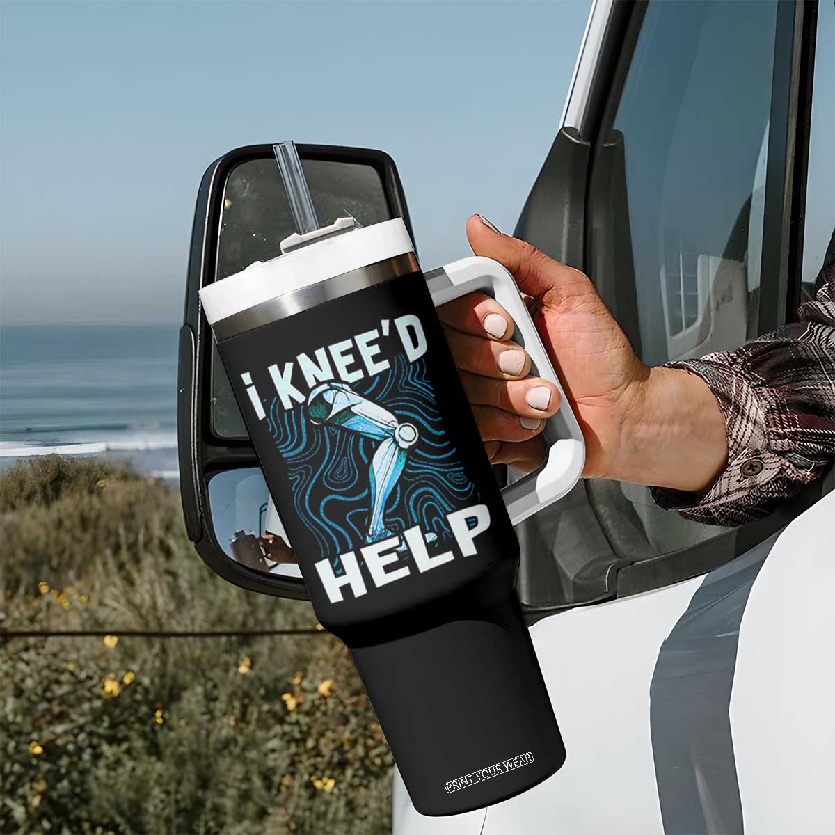 Funny Knee Replacement Surgery Tumbler With Handle I Knee'd Help Bones Injury Recovery TS02 Print Your Wear