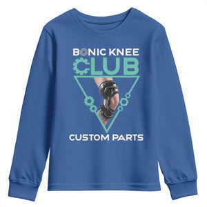 Funny Knee Replacement Surgery Youth Sweatshirt Bionic Knee Club Custom Parts TS02 Royal Blue Print Your Wear