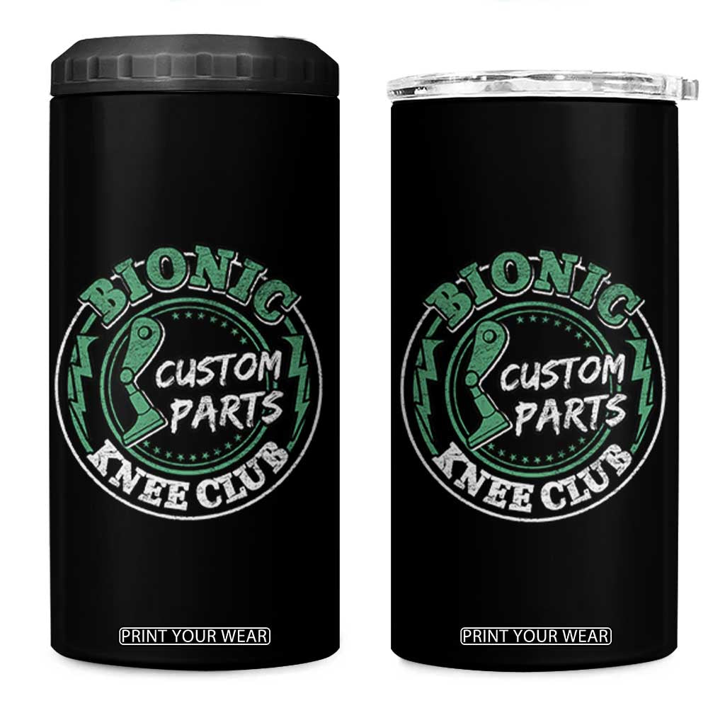 Funny Knee Replacement Survivor 4 in 1 Can Cooler Tumbler Bionic Knee Club Custom Parts TS02 One Size: 16 oz Black Print Your Wear