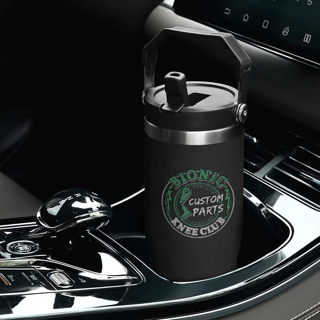 Funny Knee Replacement Survivor Flip Straw Tumbler Bionic Knee Club Custom Parts TS02 Print Your Wear