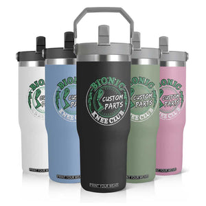 Funny Knee Replacement Survivor Flip Straw Tumbler Bionic Knee Club Custom Parts TS02 Print Your Wear