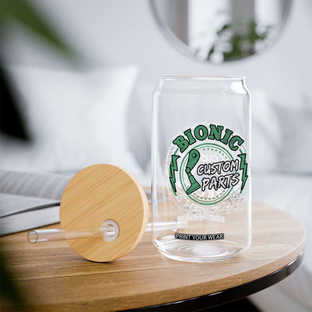 Funny Knee Replacement Survivor Glass Can Bionic Knee Club Custom Parts TS02 Print Your Wear