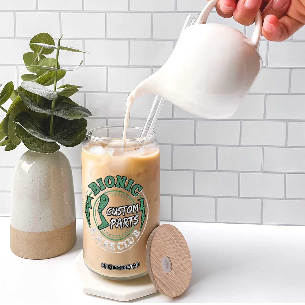 Funny Knee Replacement Survivor Glass Can Bionic Knee Club Custom Parts TS02 Print Your Wear