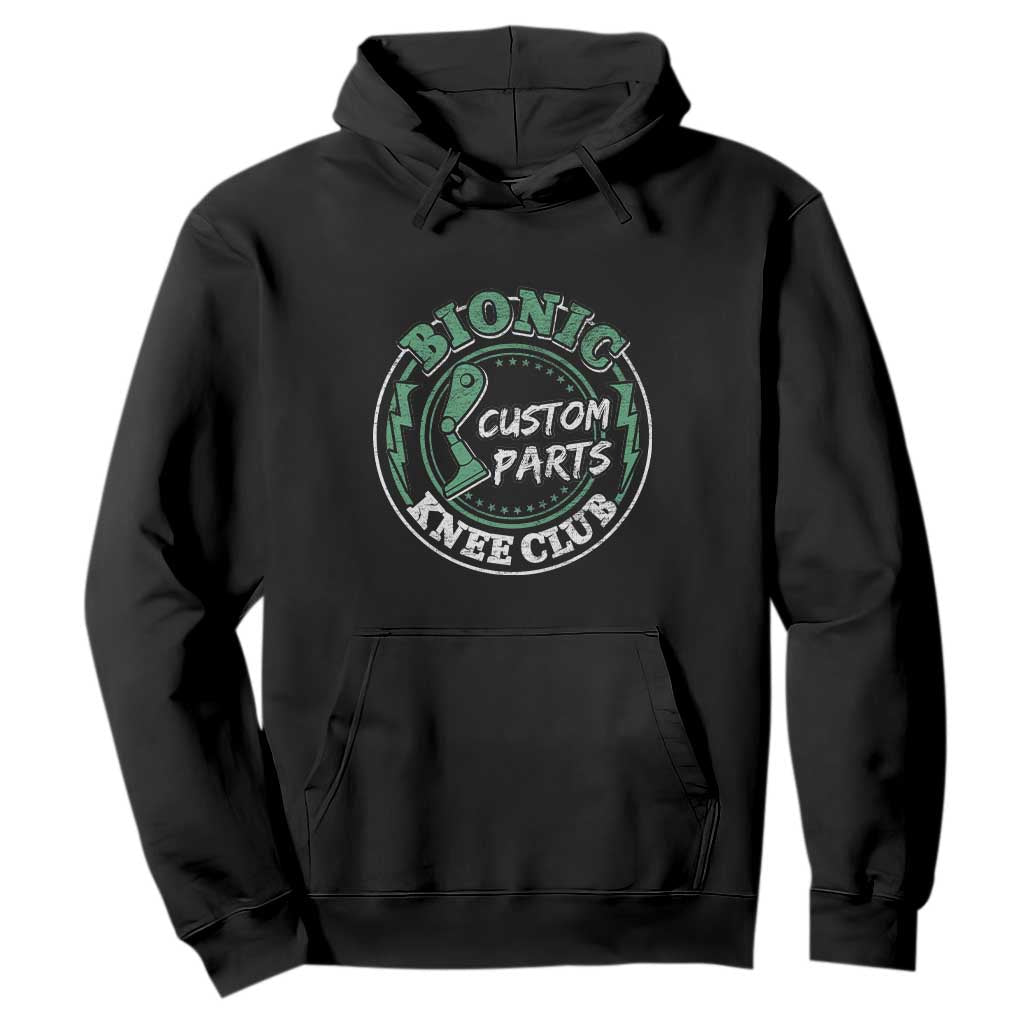Funny Knee Replacement Survivor Hoodie Bionic Knee Club Custom Parts TS02 Black Print Your Wear