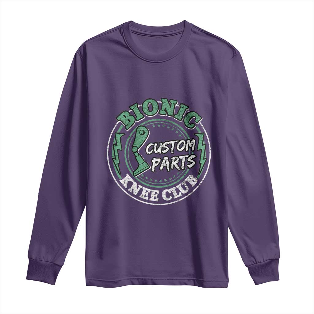 Funny Knee Replacement Survivor Long Sleeve Shirt Bionic Knee Club Custom Parts TS02 Purple Print Your Wear
