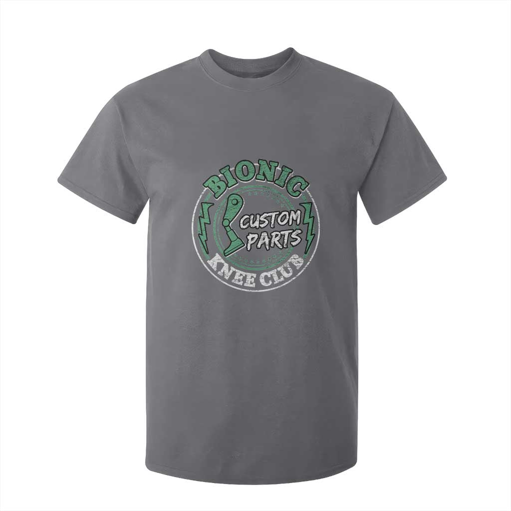 Funny Knee Replacement Survivor T Shirt For Kid Bionic Knee Club Custom Parts TS02 Charcoal Print Your Wear