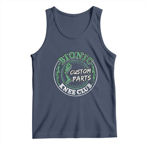 Funny Knee Replacement Survivor Tank Top Bionic Knee Club Custom Parts TS02 Navy Print Your Wear