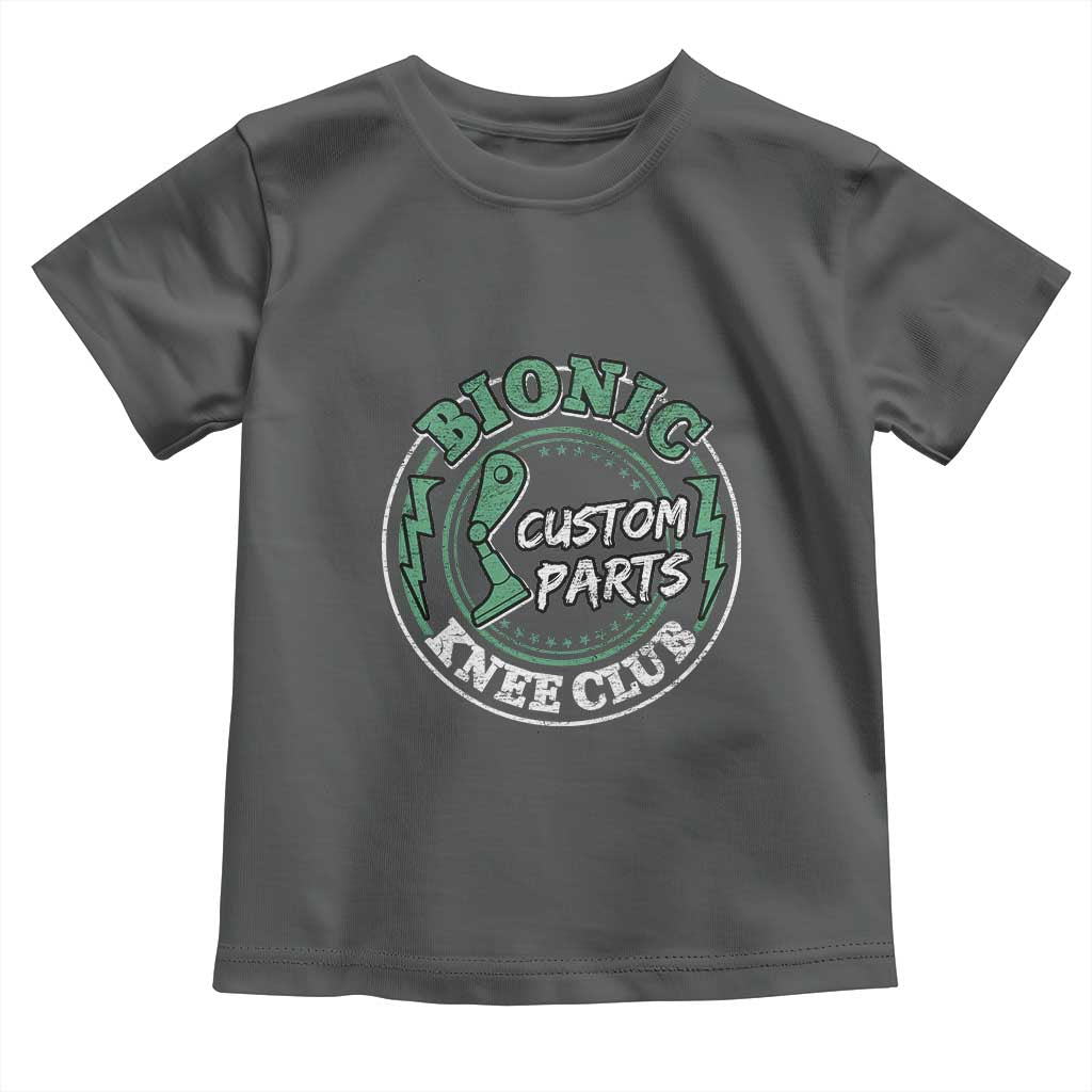 Funny Knee Replacement Survivor Toddler T Shirt Bionic Knee Club Custom Parts TS02 Dark Heather Print Your Wear