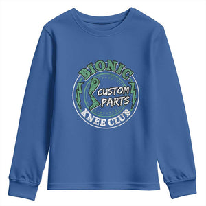 Funny Knee Replacement Survivor Youth Sweatshirt Bionic Knee Club Custom Parts TS02 Royal Blue Print Your Wear