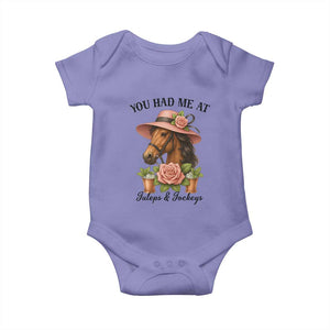 Funny Ky Derby Horse Racing Baby Onesie You Had Me At Juleps and Jockeys TS02 Violet Print Your Wear