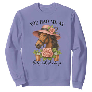 Funny Ky Derby Horse Racing Sweatshirt You Had Me At Juleps and Jockeys TS02 Violet Print Your Wear