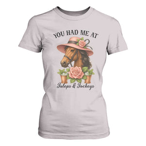 Funny Ky Derby Horse Racing T Shirt For Women You Had Me At Juleps and Jockeys TS02 Ice Gray Print Your Wear