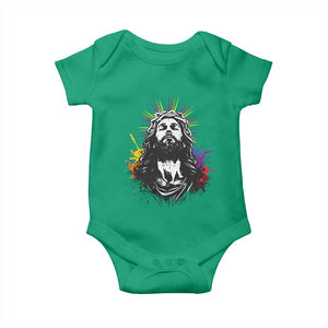 Funny LGBT Gay Pride Jesus Rainbow Flag Christian Baby Onesie TS11 Irish Green Print Your Wear
