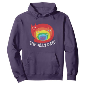 Funny LGBT The Ally Cats Hoodie Pride Month Rainbow Cat TS11 Purple Print Your Wear