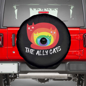 Funny LGBT The Ally Cats Spare Tire Cover Pride Month Rainbow Cat TS11 Black Print Your Wear