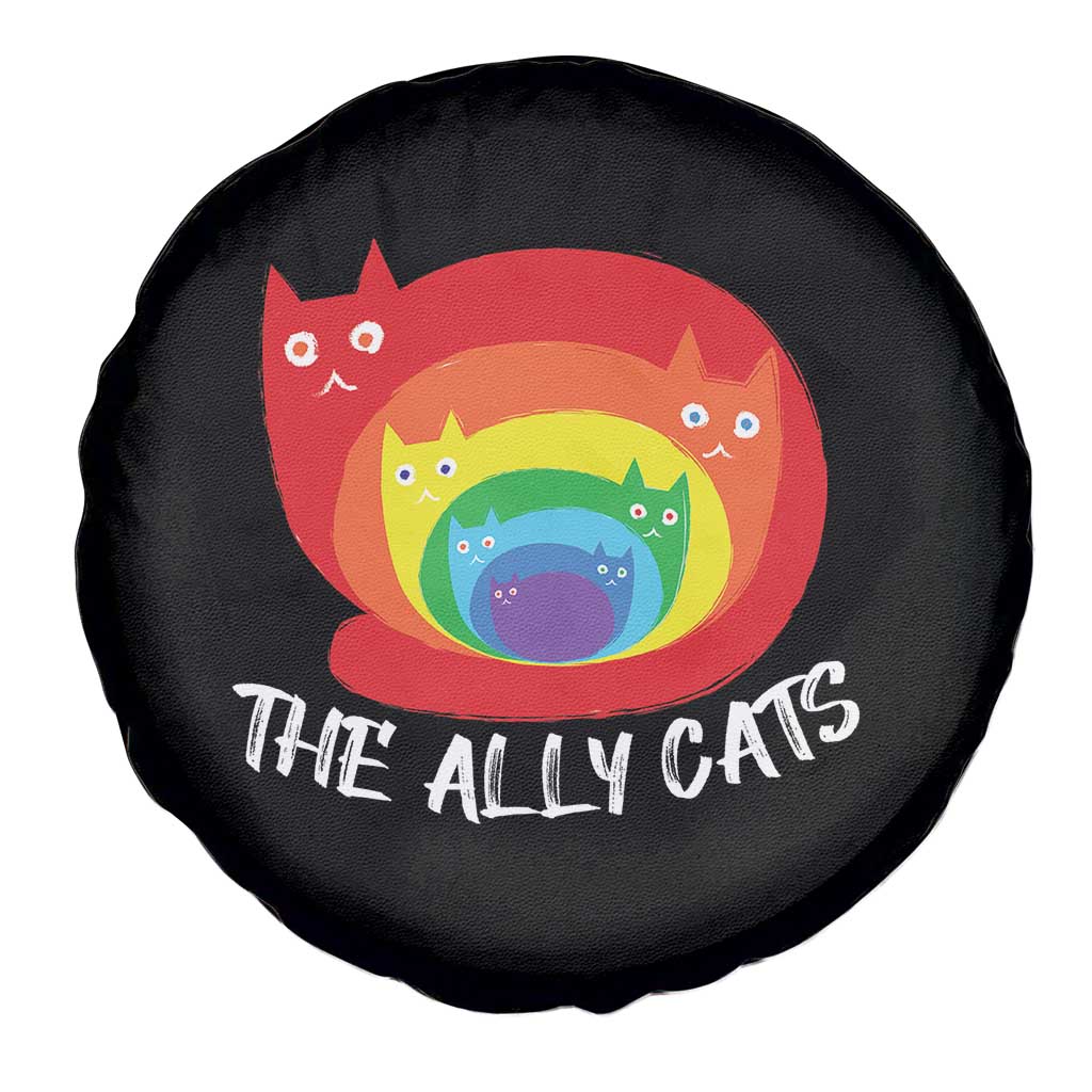 Funny LGBT The Ally Cats Spare Tire Cover Pride Month Rainbow Cat TS11 Print Your Wear