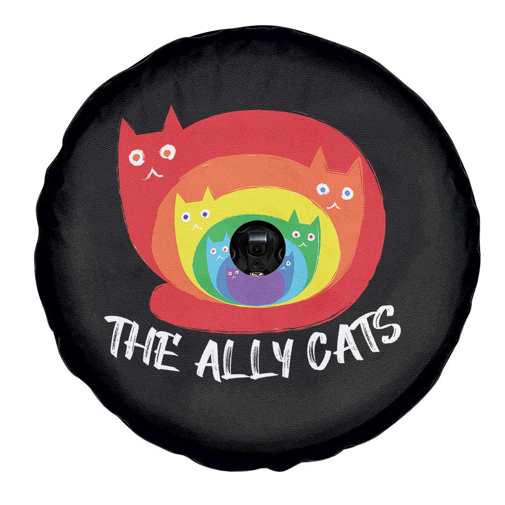 Funny LGBT The Ally Cats Spare Tire Cover Pride Month Rainbow Cat TS11 Print Your Wear