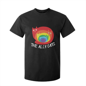 Funny LGBT The Ally Cats T Shirt For Kid Pride Month Rainbow Cat TS11 Black Print Your Wear