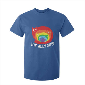 Funny LGBT The Ally Cats T Shirt For Kid Pride Month Rainbow Cat TS11 Royal Blue Print Your Wear