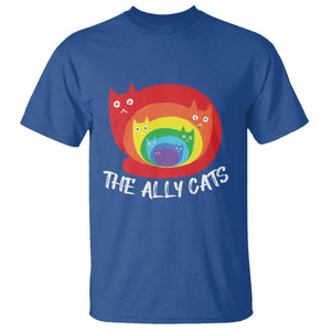 Funny LGBT The Ally Cats T Shirt Pride Month Rainbow Cat TS11 Royal Blue Print Your Wear