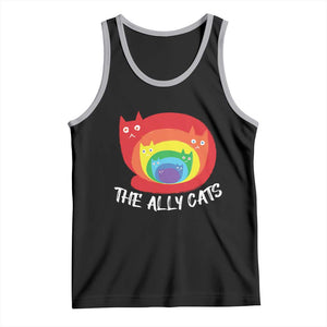 Funny LGBT The Ally Cats Tank Top Pride Month Rainbow Cat TS11 Black Athletic Heather Print Your Wear
