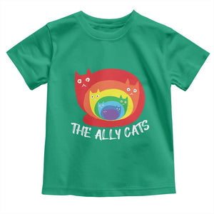Funny LGBT The Ally Cats Toddler T Shirt Pride Month Rainbow Cat TS11 Irish Green Print Your Wear