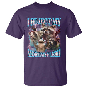 Funny LGBT Trans Pride T Shirt I Reject My Mortal Flesh Transgender Racoon Bootleg TS10 Purple Print Your Wear