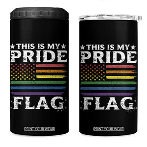 Funny LGBTQ This Is My Pride Flag 4 in 1 Can Cooler Tumbler Rainbow American Flag TS11 One Size: 16 oz Black Print Your Wear