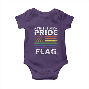 Funny LGBTQ This Is My Pride Flag Baby Onesie Rainbow American Flag TS11 Purple Print Your Wear