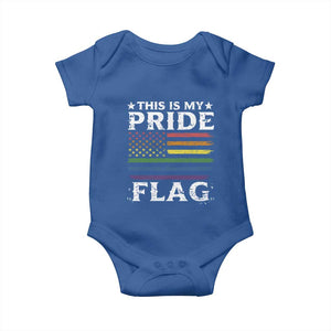 Funny LGBTQ This Is My Pride Flag Baby Onesie Rainbow American Flag TS11 Royal Blue Print Your Wear