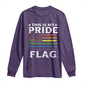Funny LGBTQ This Is My Pride Flag Long Sleeve Shirt Rainbow American Flag TS11 Purple Print Your Wear