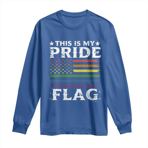 Funny LGBTQ This Is My Pride Flag Long Sleeve Shirt Rainbow American Flag TS11 Royal Blue Print Your Wear