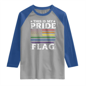 Funny LGBTQ This Is My Pride Flag Raglan Shirt Rainbow American Flag TS11 Sport Gray Royal Print Your Wear